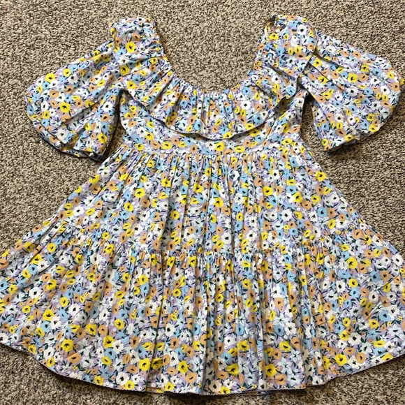 🆕 AGUA by Agua Bendita Flor La Lania Lila Multicolor Babydoll Dress Pastel - Picture 13 of 14